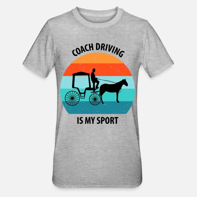 Kutscher Kutsche Pferdekutscher Kutschieren - Unisex Polycotton T-Shirt - Grau meliert