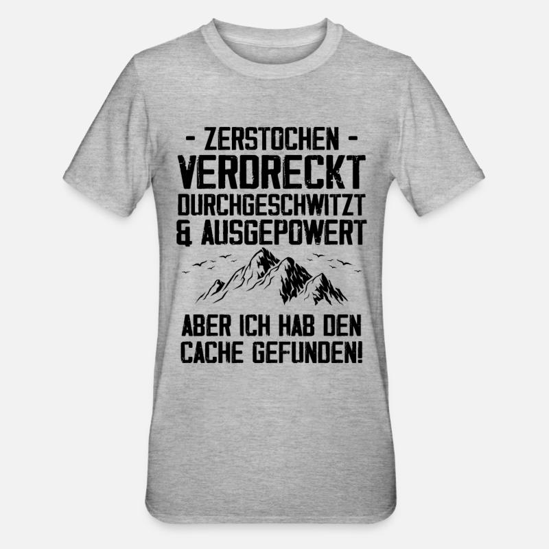 Gecache Geocaching Hobby Cache - Unisex Polycotton T-Shirt - Grau meliert