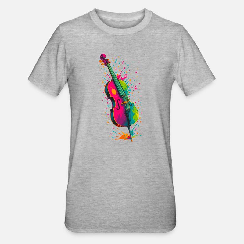 Violoncelle Splash - T-shirt polycoton Unisexe - gris chiné
