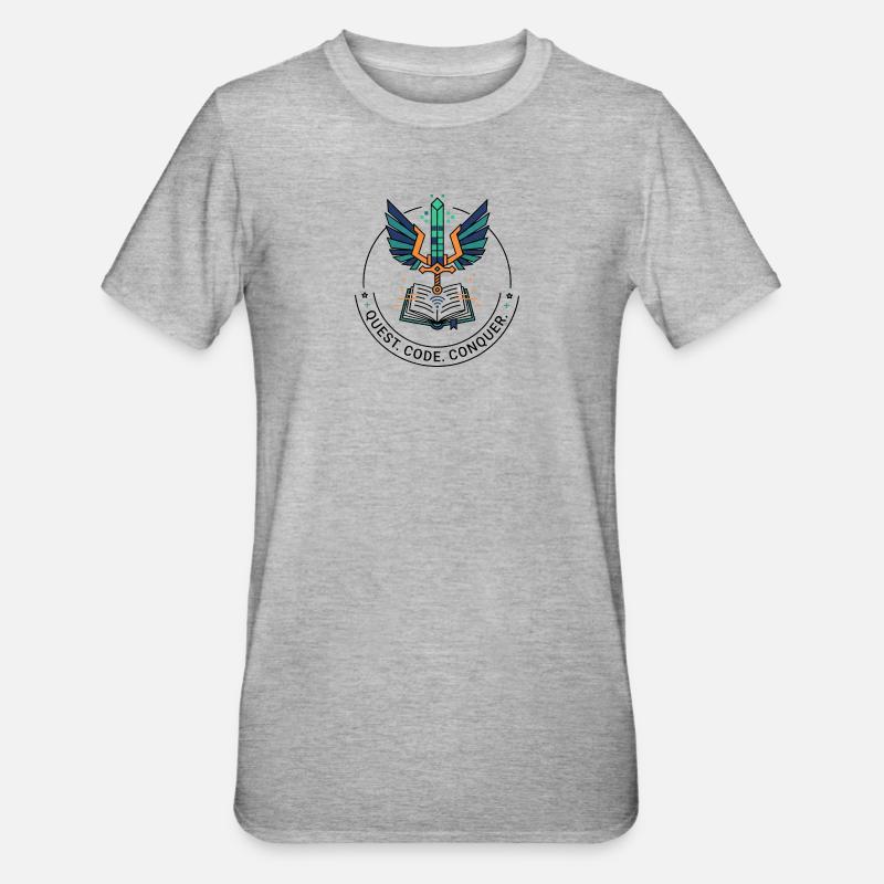 Quest. Code. Conquérir l’emblème - T-shirt polycoton Unisexe - gris chiné