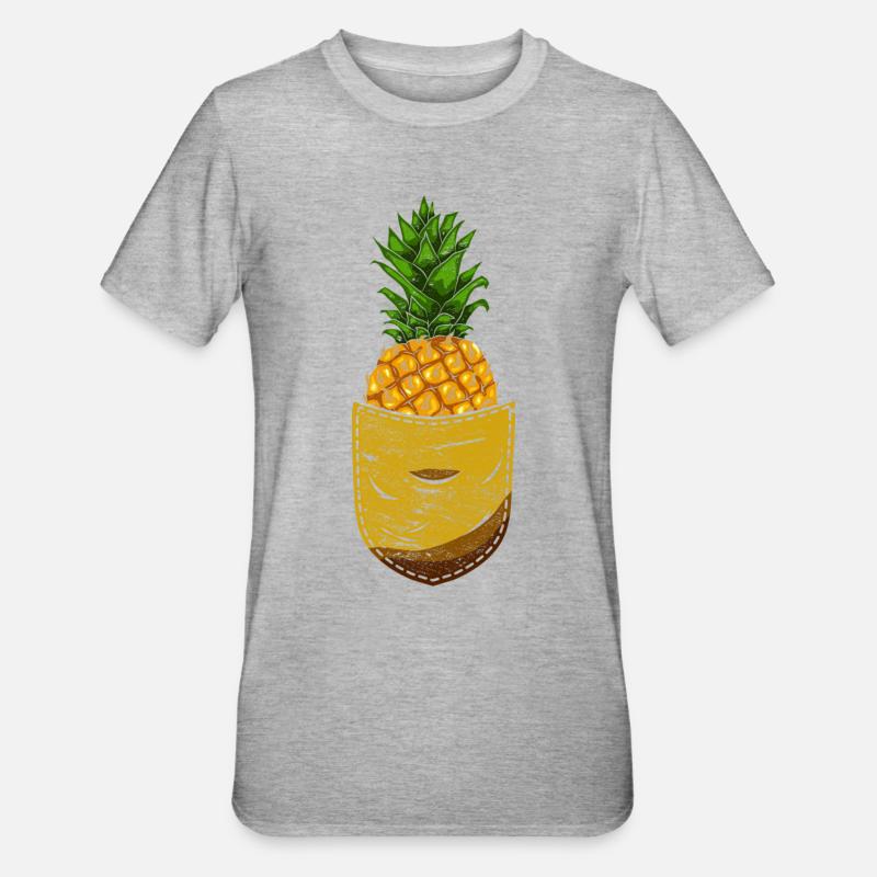 Summer Fruit Tropical Fruit Pineapple - Unisex Polycotton T-Shirt - heather grey