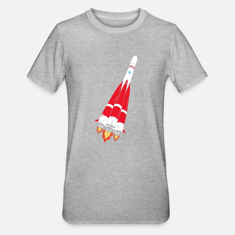Rocket with thrust - hand-painted - Unisex Polycotton T-Shirt - heather grey