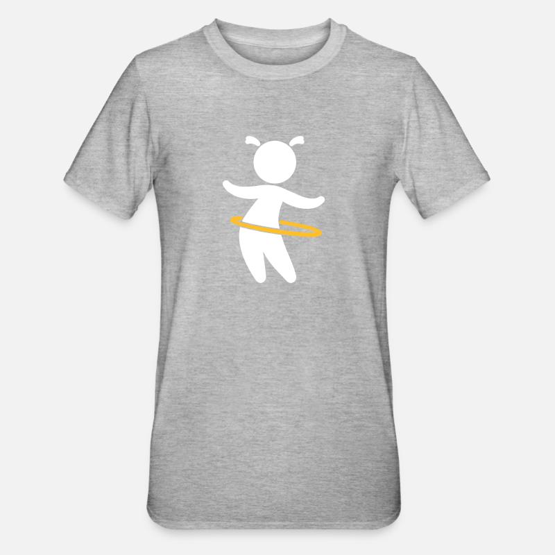 Jeu d'enfant avec Hoolahoop - T-shirt polycoton Unisexe - gris chiné