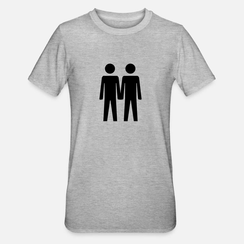 Två killar - Polycotton-T-shirt unisex - gråmelerad