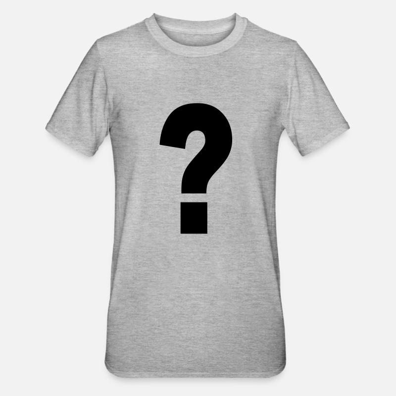fragezeichen - Unisex Polycotton T-Shirt - Grau meliert