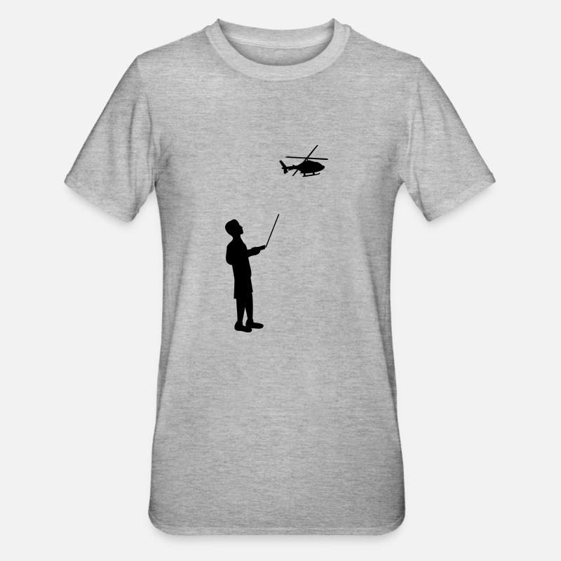 Modèle radiocommandé hélicoptère télécommande - T-shirt polycoton Unisexe - gris chiné