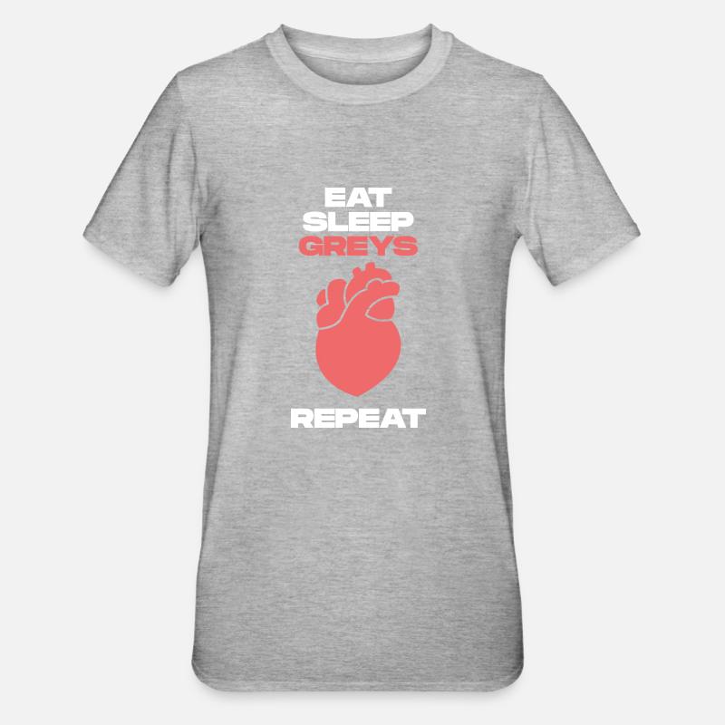 Eat Sleep Greys Répéter - T-shirt polycoton Unisexe - gris chiné
