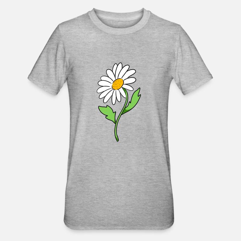 Gänseblümchen - Unisex Polycotton T-Shirt - Grau meliert