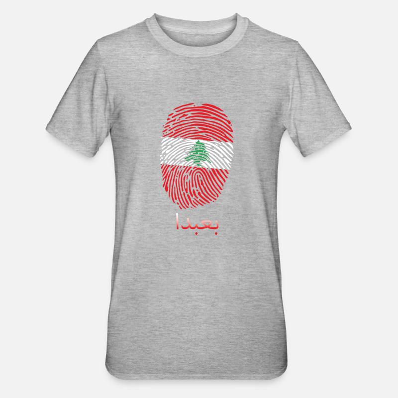 BAABDA Libanese Libanon Libanesin Libanesisch - Unisex Polycotton T-Shirt - Grau meliert