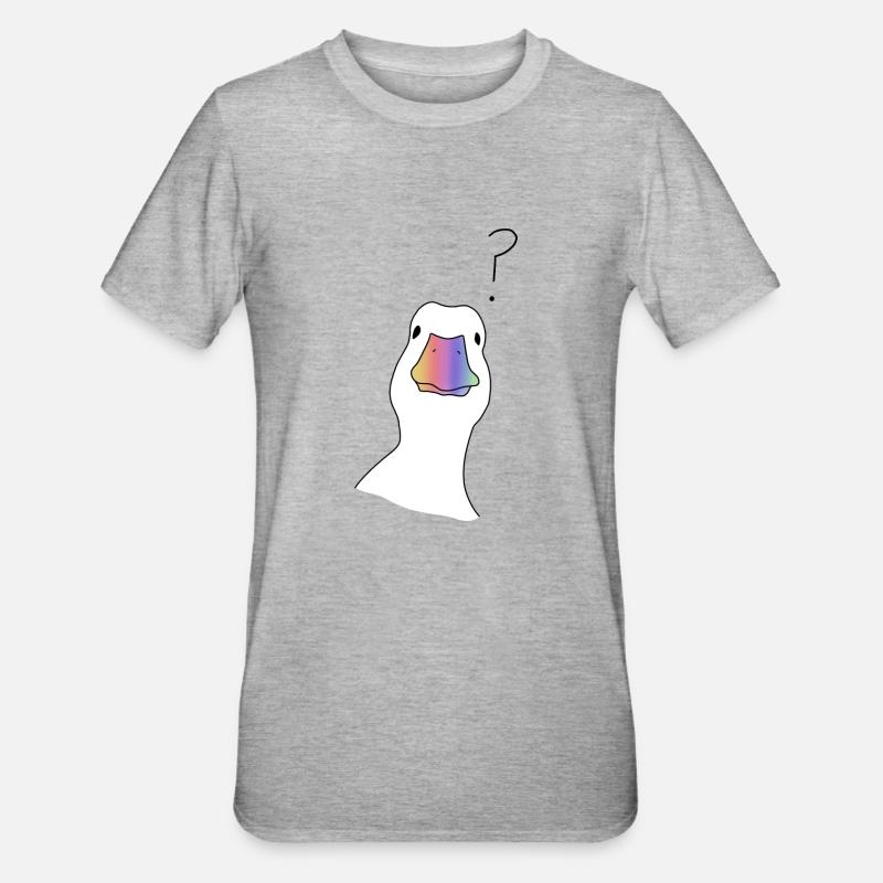 Ente Regenbogen Version - Unisex Polycotton T-Shirt - Grau meliert