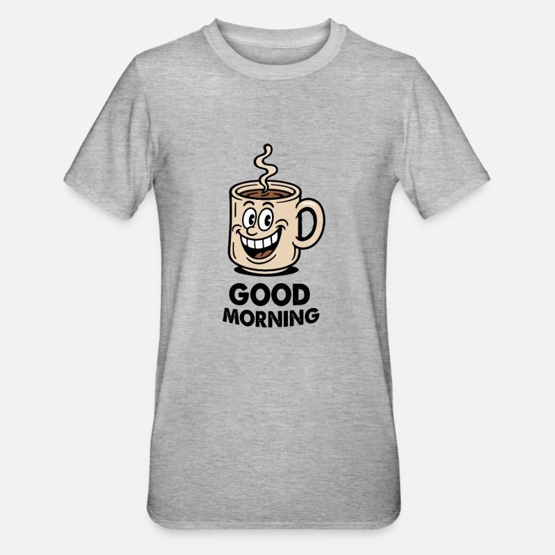Coffee Cup Comic - Unisex Polycotton T-Shirt - heather grey