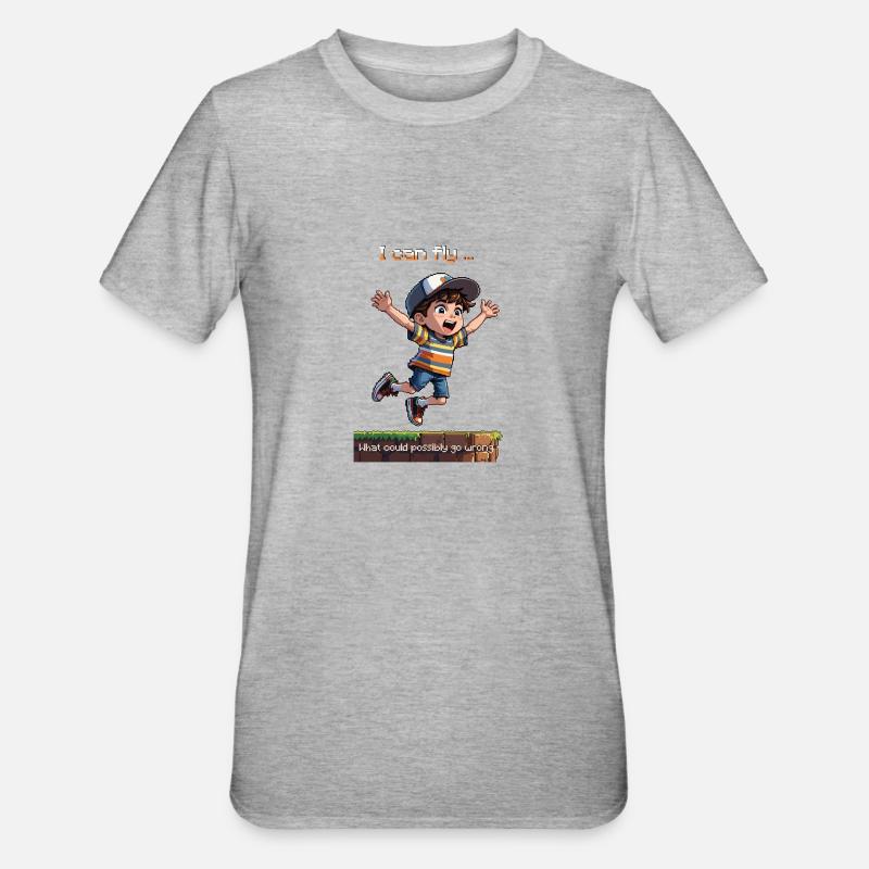 The 8bit Fly Guy - Unisex Polycotton T-Shirt - heather grey