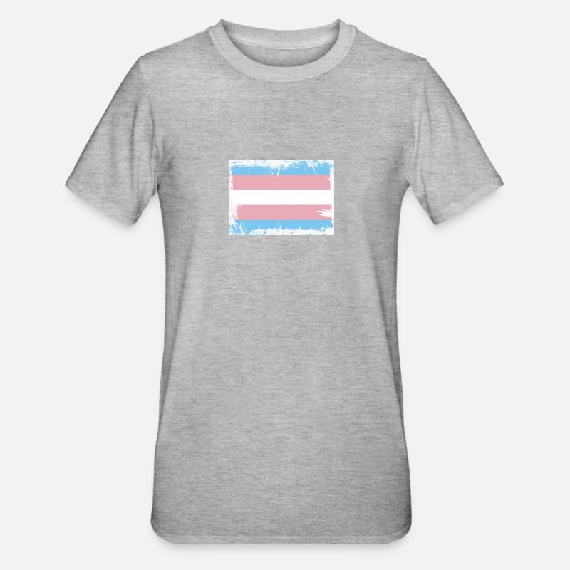 Drapeau de la fierté trans - T-shirt polycoton Unisexe - gris chiné