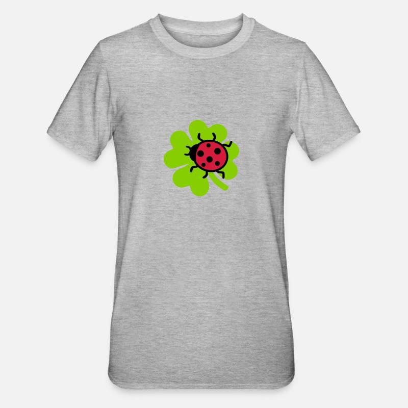 Marienkäfer - Unisex Polycotton T-Shirt - Grau meliert