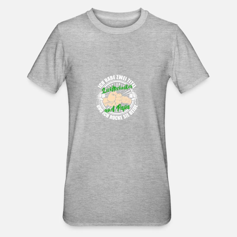Papa und Lichttechniker Light-Crew Lichttechnik - Unisex Polycotton T-Shirt - Grau meliert