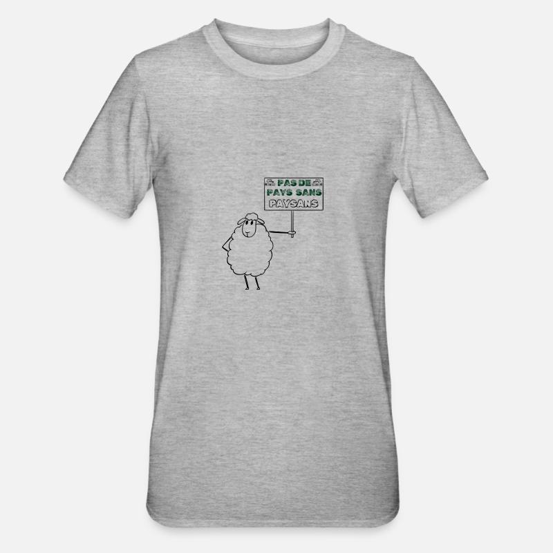Pas de pays sans paysans - T-shirt polycoton Unisexe - gris chiné