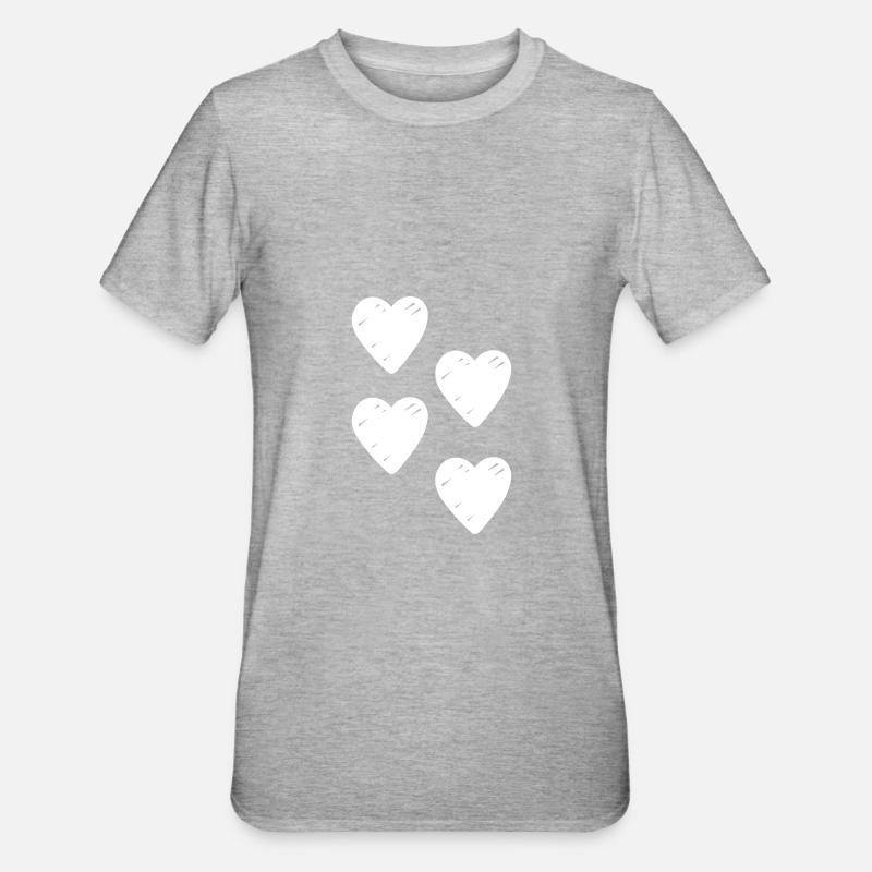 Idée cadeau heart pattern - T-shirt polycoton Unisexe - gris chiné