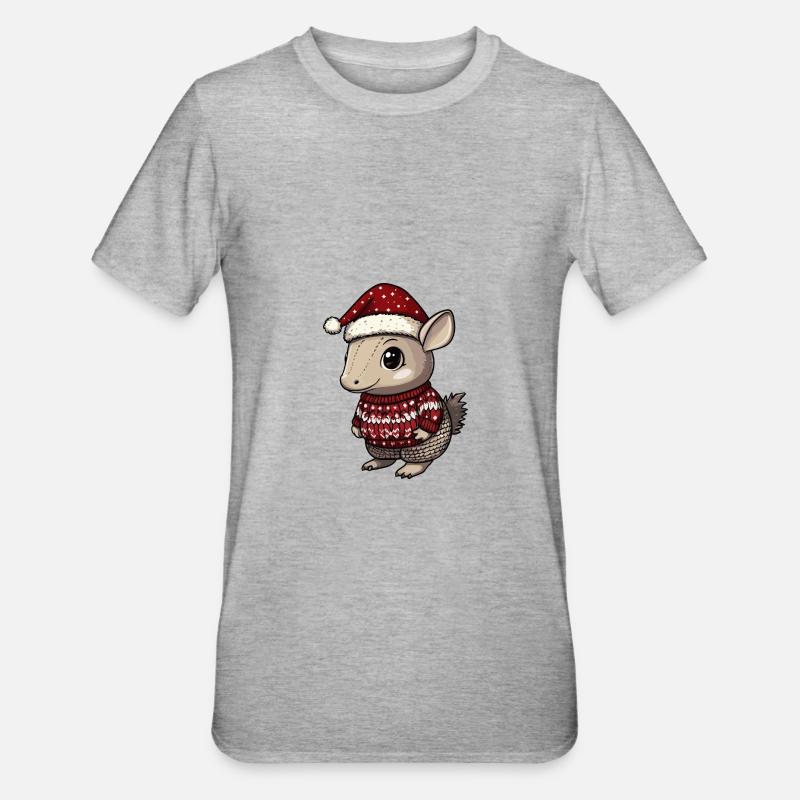 Bande dessinée de Noël Armadillo - T-shirt polycoton Unisexe - gris chiné