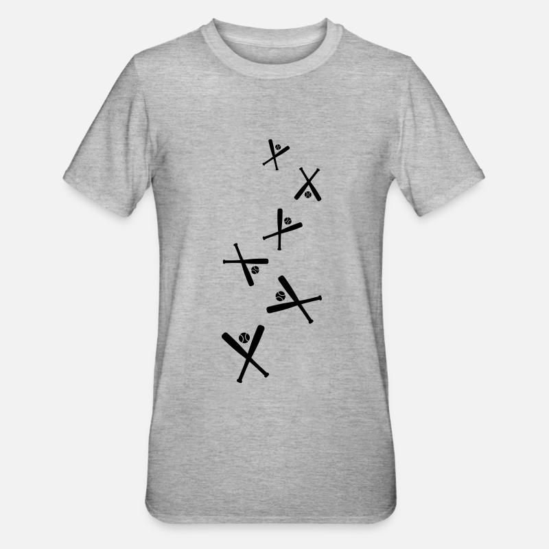 Baseball symbol - Unisex Polycotton T-Shirt - Grau meliert