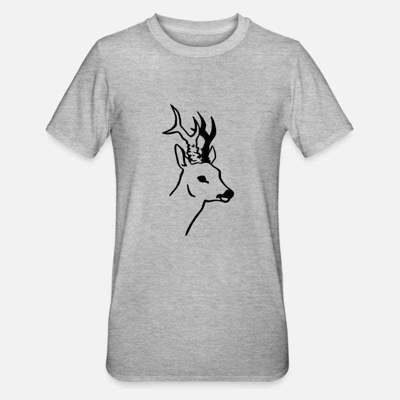 Rehbock - Unisex Polycotton T-Shirt - Grau meliert