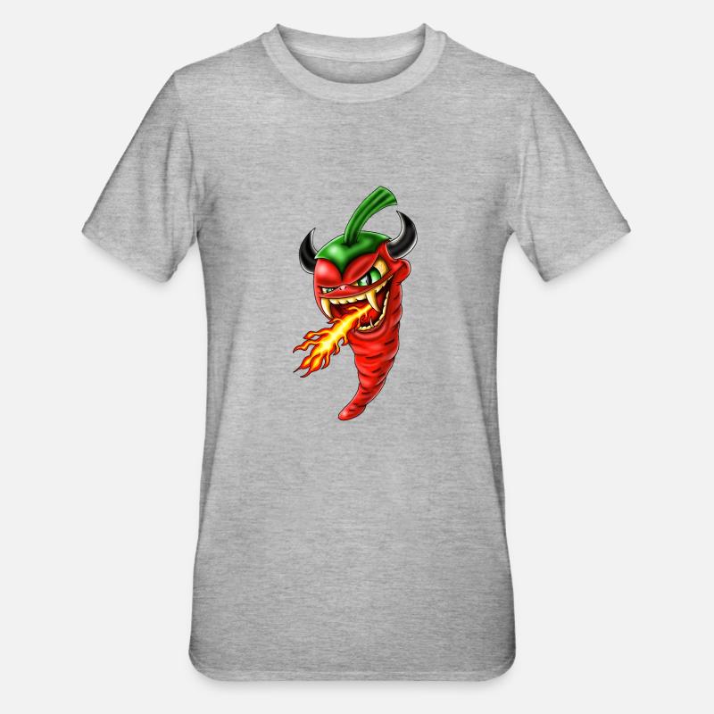 Chilli devil - T-shirt polycoton Unisexe - gris chiné