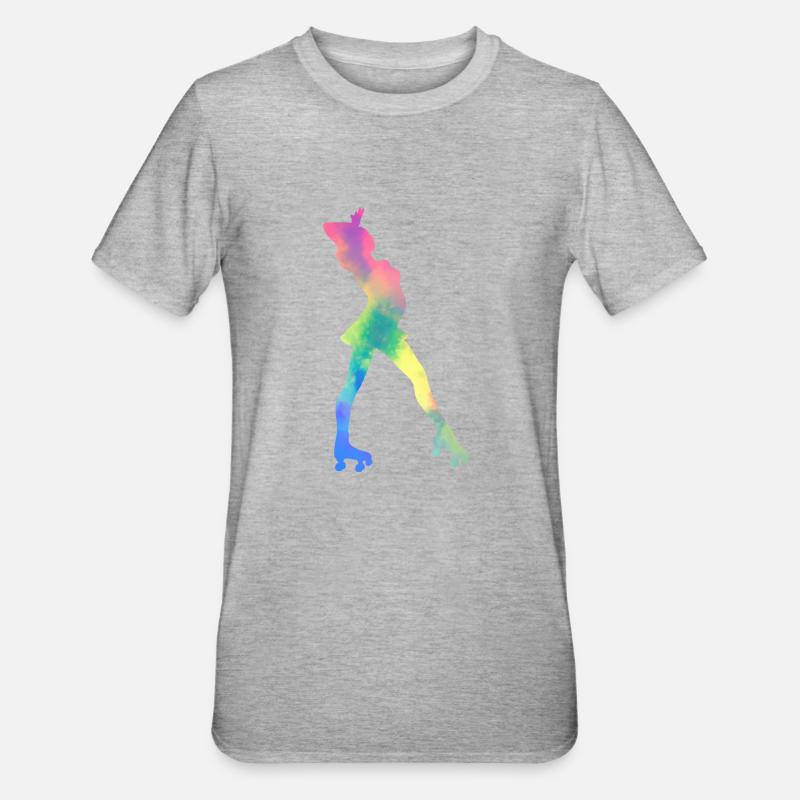 Mädchen Rollerblading Inline Skating Rollerblading - Unisex Polycotton T-Shirt - Grau meliert