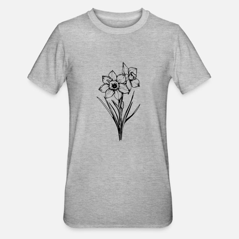 Frühlingsblume - Unisex Polycotton T-Shirt - Grau meliert