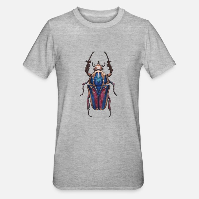 Big Beetle Stag - cerf géant - T-shirt polycoton Unisexe - gris chiné