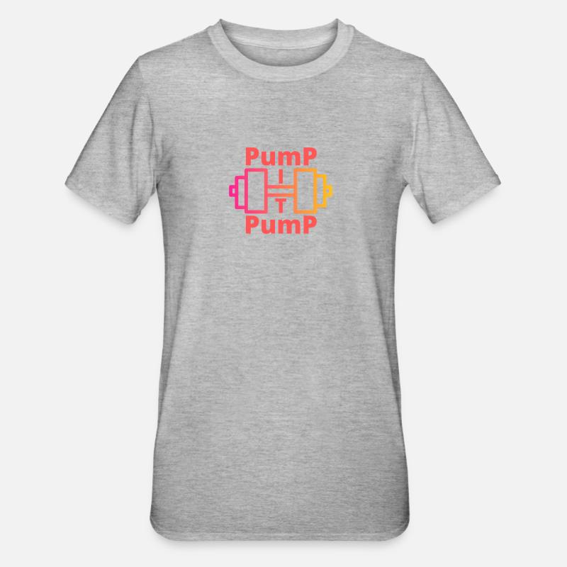 Pump it Pump - Unisex Polycotton T-Shirt - Grau meliert