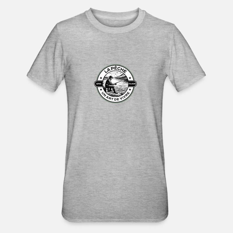 Fischen, eine Lebensweise - Unisex Polycotton T-Shirt - Grau meliert