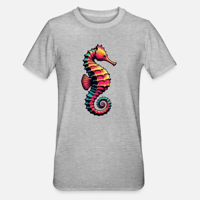 Hippocampe - T-shirt polycoton Unisexe - gris chiné