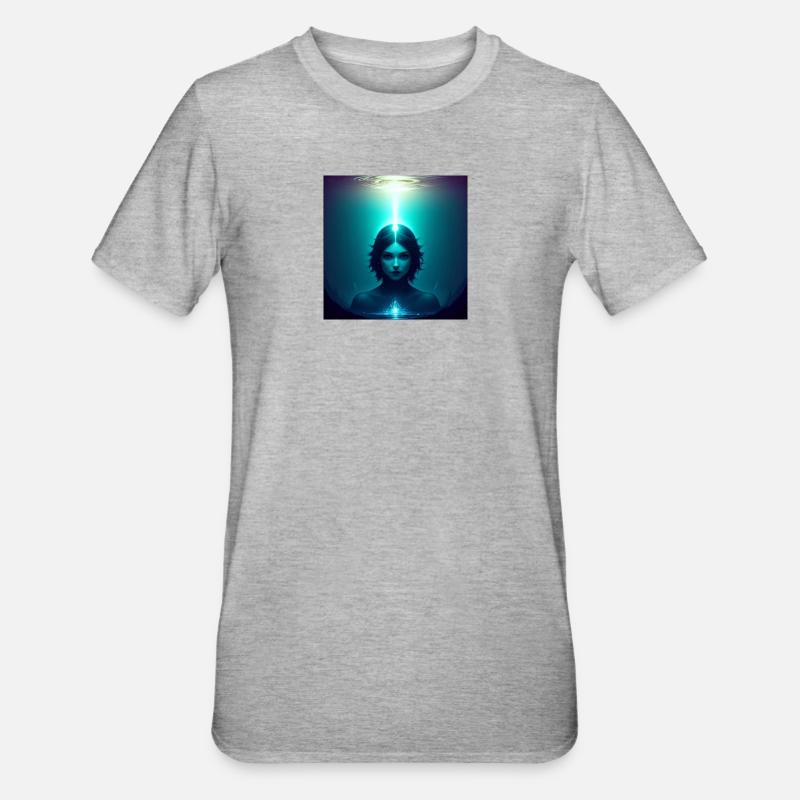 Ätherisches Frontlicht - Unisex Polycotton T-Shirt - Grau meliert