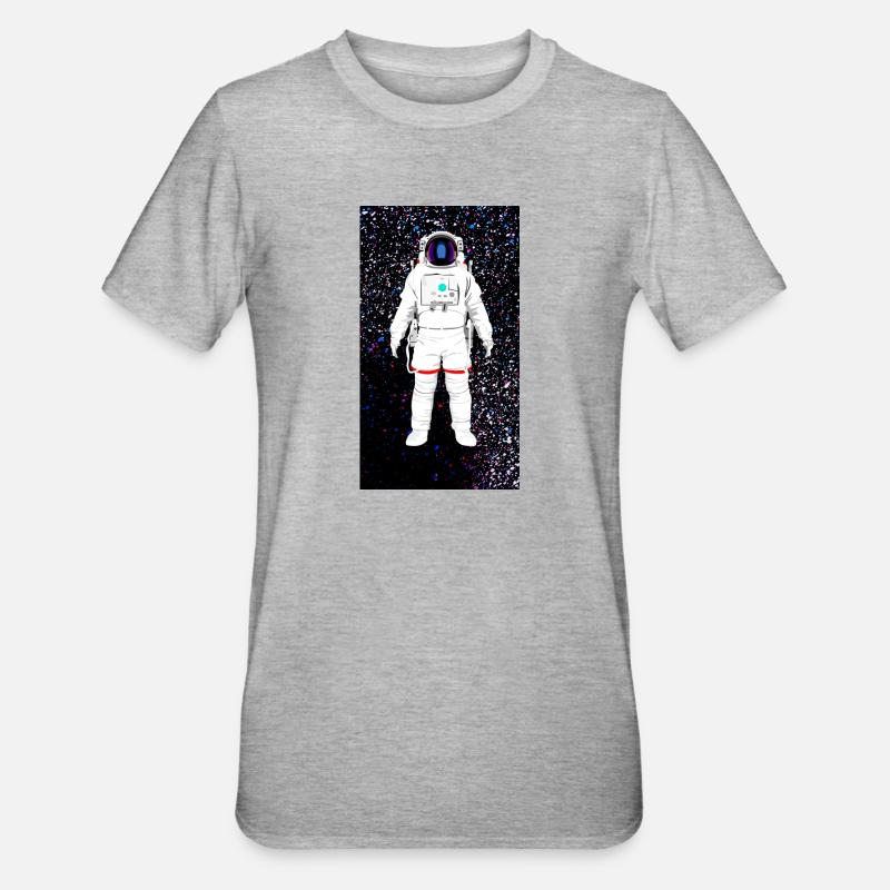 Image spatiale d’astronaute flottant - T-shirt polycoton Unisexe - gris chiné