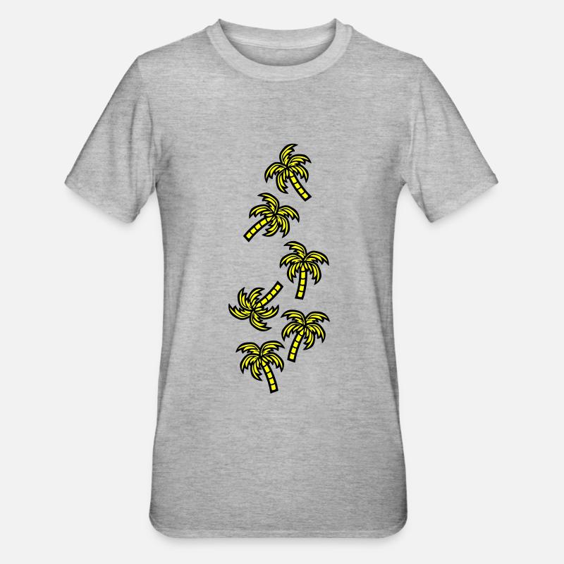 Vacances à Palm Tree - T-shirt polycoton Unisexe - gris chiné