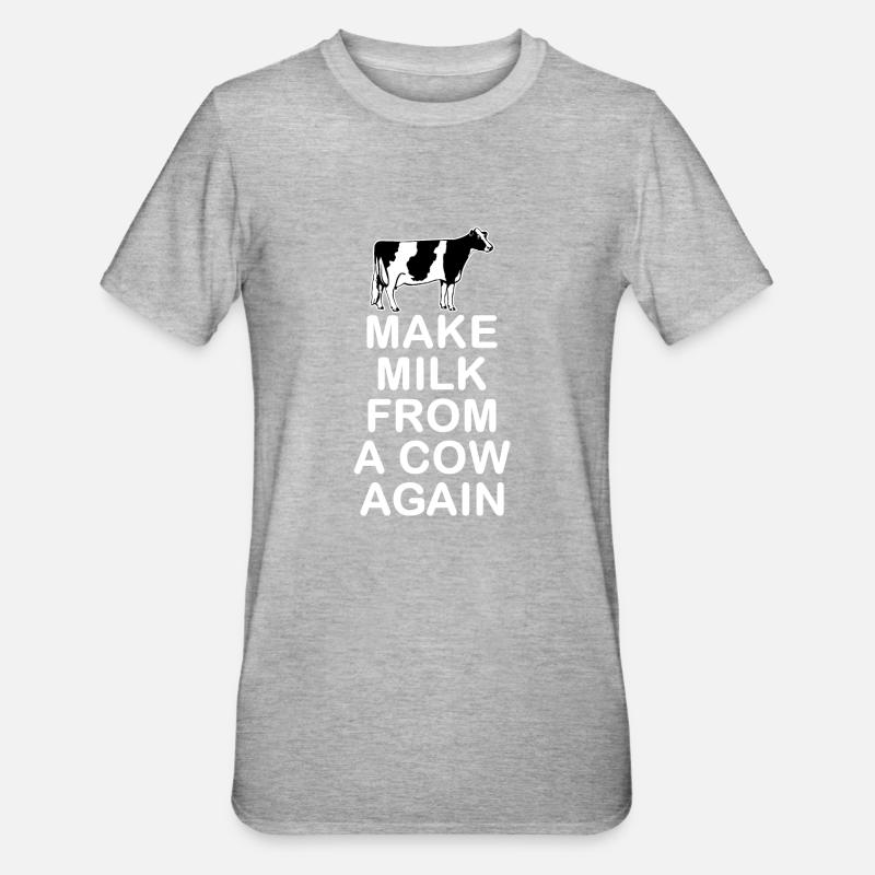Refaire du lait d’une vache - T-shirt polycoton Unisexe - gris chiné