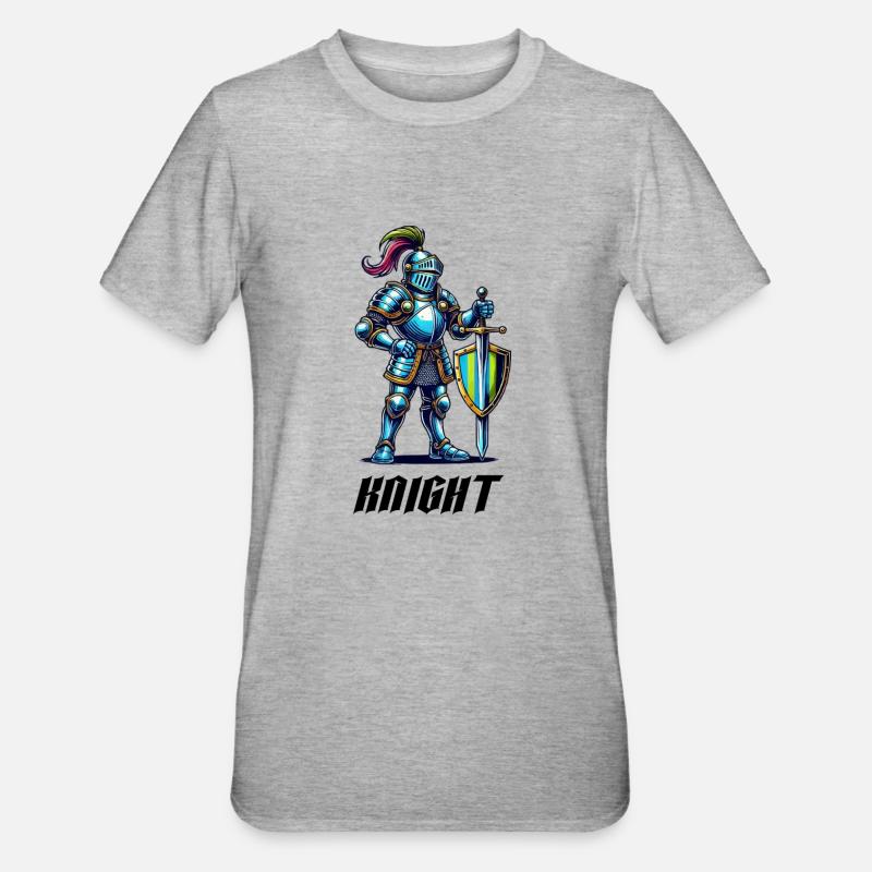 ritter comic - Unisex Polycotton T-Shirt - Grau meliert