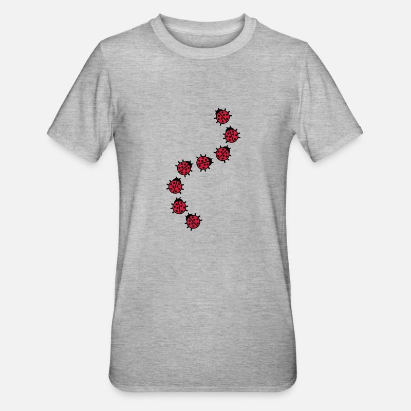 Marienkäfer - Unisex Polycotton T-Shirt - Grau meliert