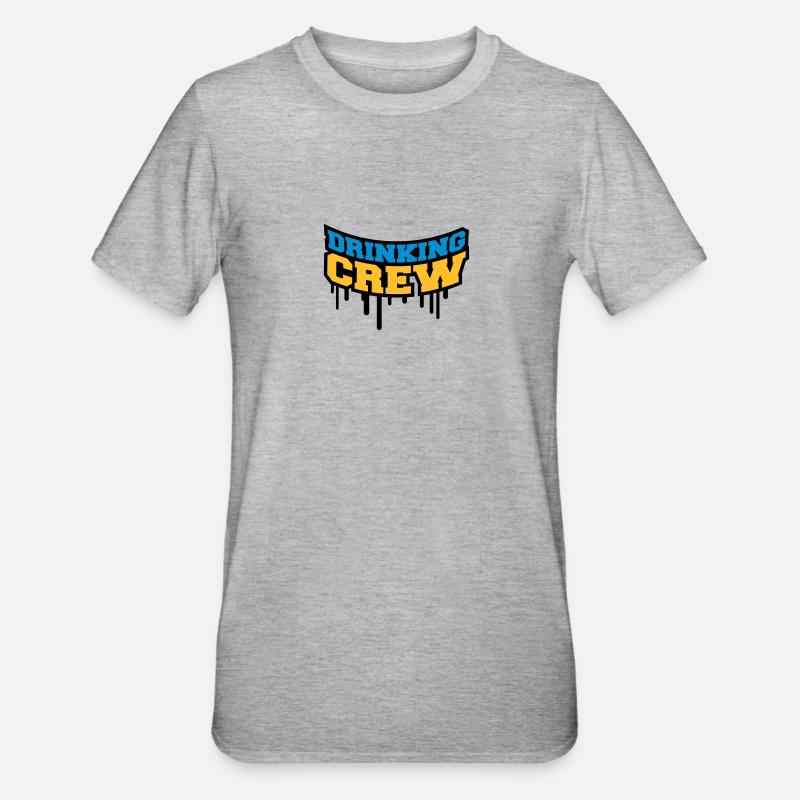 Drinking Crew Graffiti - Unisex Polycotton T-Shirt - Grau meliert