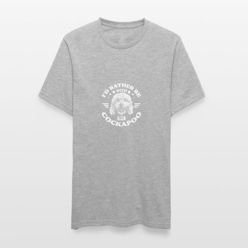 Plutôt être avec mon cockapoo T-shirt polycoton Unisexe