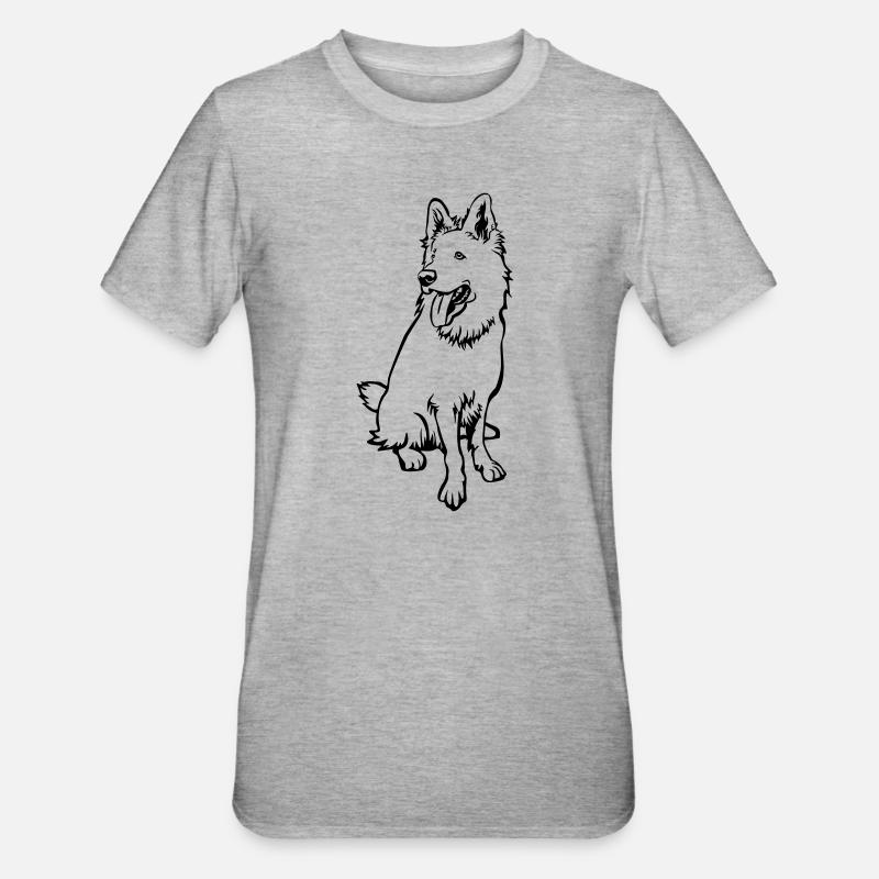Schweizer Schäferhund - Unisex Polycotton T-Shirt - Grau meliert
