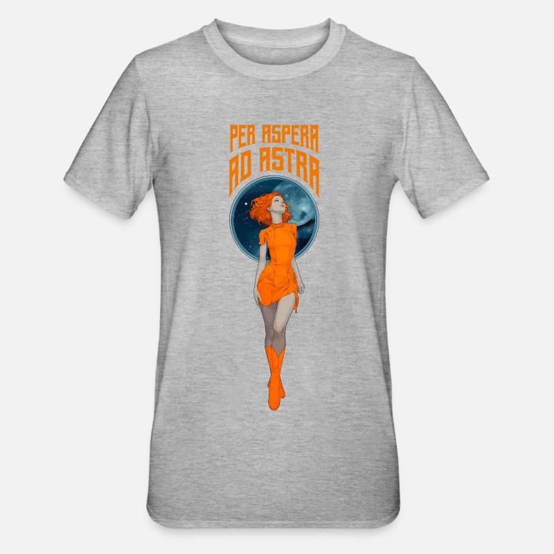 Per Aspera ad Astra – Astronaute rétro - T-shirt polycoton Unisexe - gris chiné