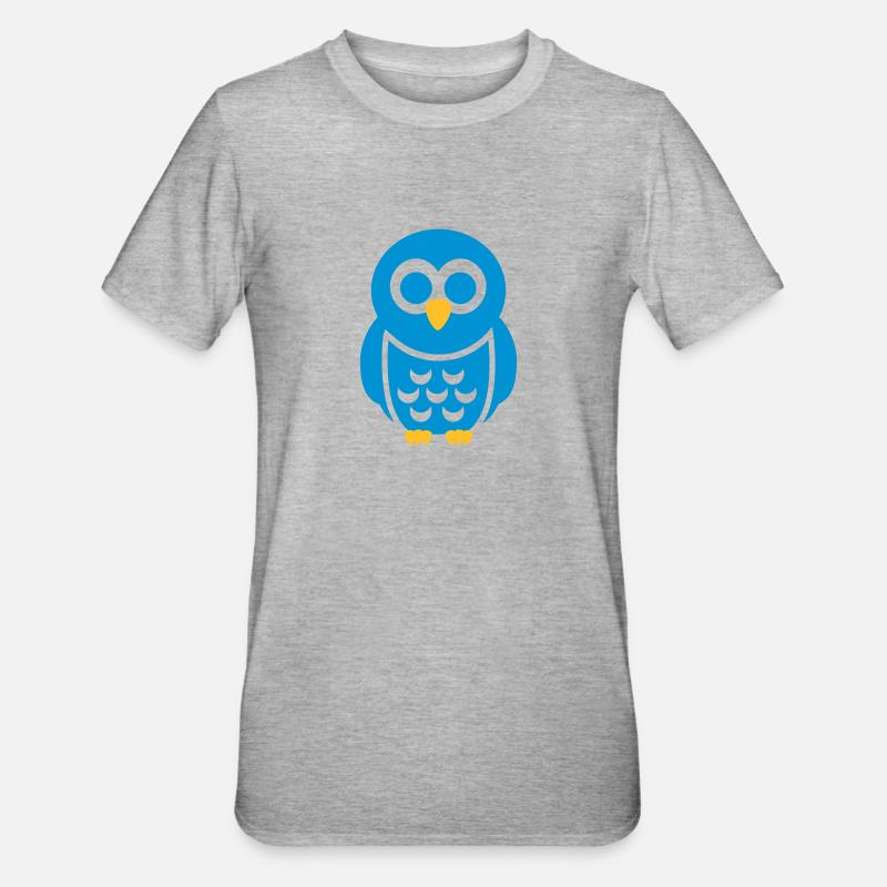 Chouette Hibou - T-shirt polycoton Unisexe - gris chiné