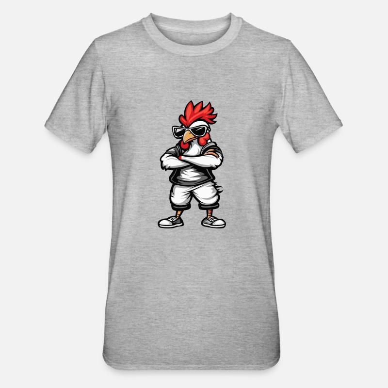 Hahn Comic Cool - Unisex Polycotton T-Shirt - Grau meliert