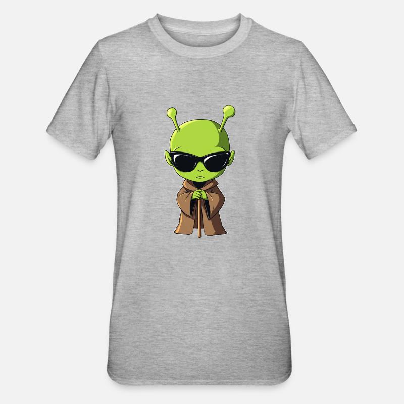 Alienmönch - Unisex Polycotton T-Shirt - Grau meliert