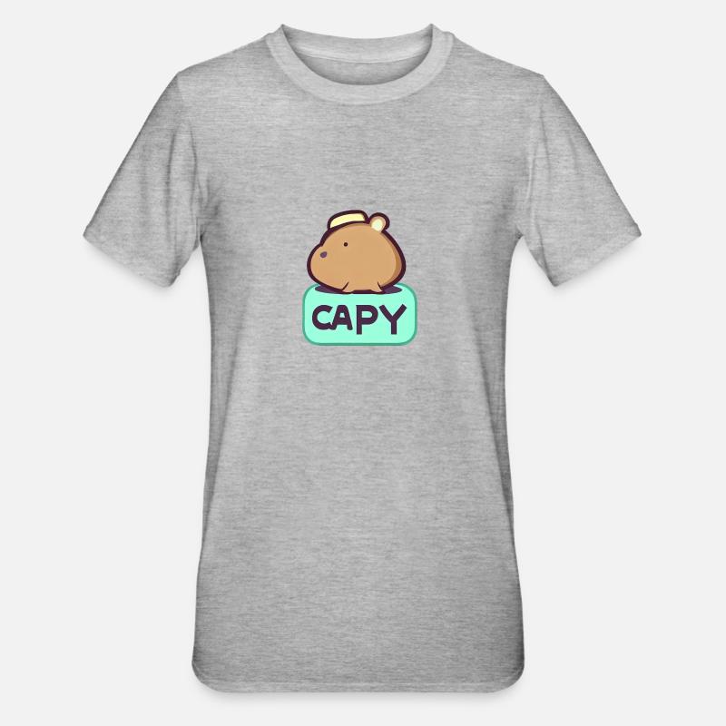 Hat Capybara - T-shirt polycoton Unisexe - gris chiné