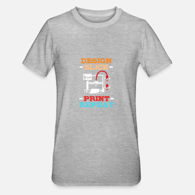 Impression 3D - T-shirt polycoton Unisexe - gris chiné