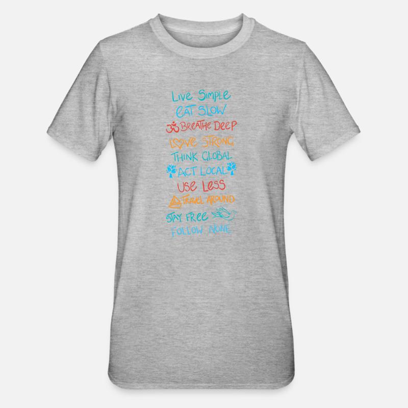 Lebe einfach 2 - Unisex Polycotton T-Shirt - Grau meliert