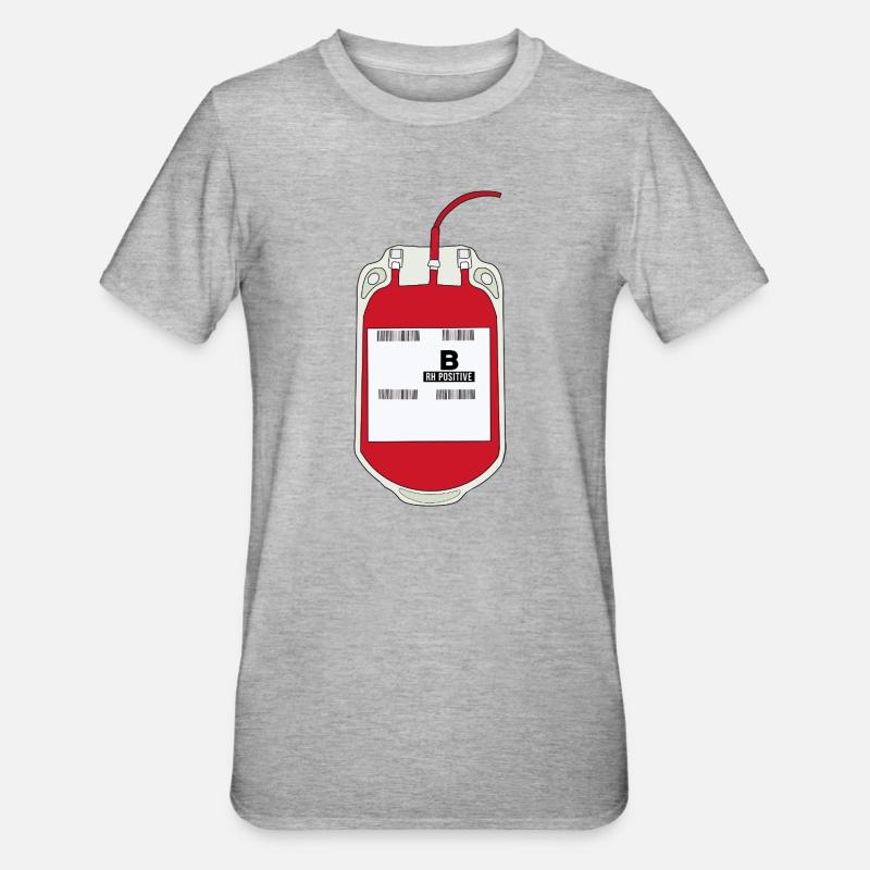B Positiver Blutbeutel - Unisex Polycotton T-Shirt - Grau meliert