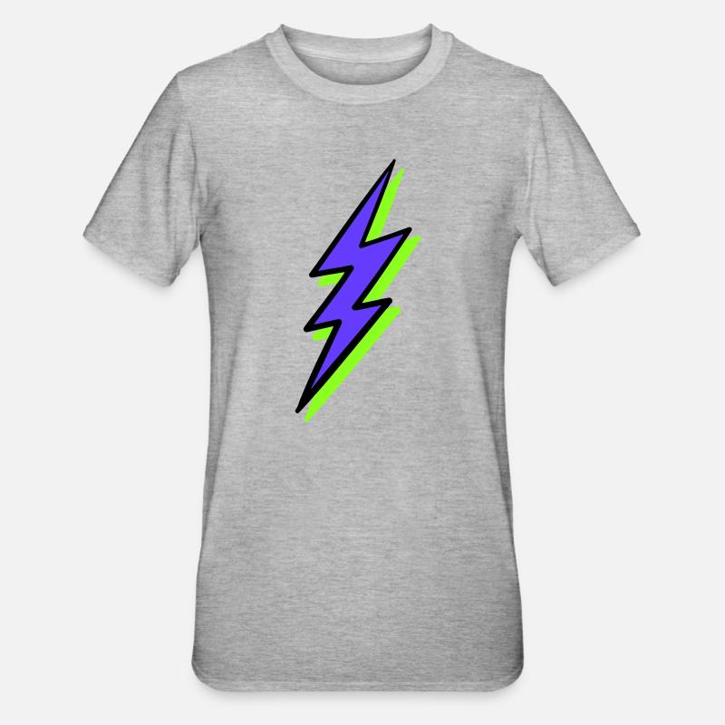 Rayon abstrait dans les tons néon - T-shirt polycoton Unisexe - gris chiné