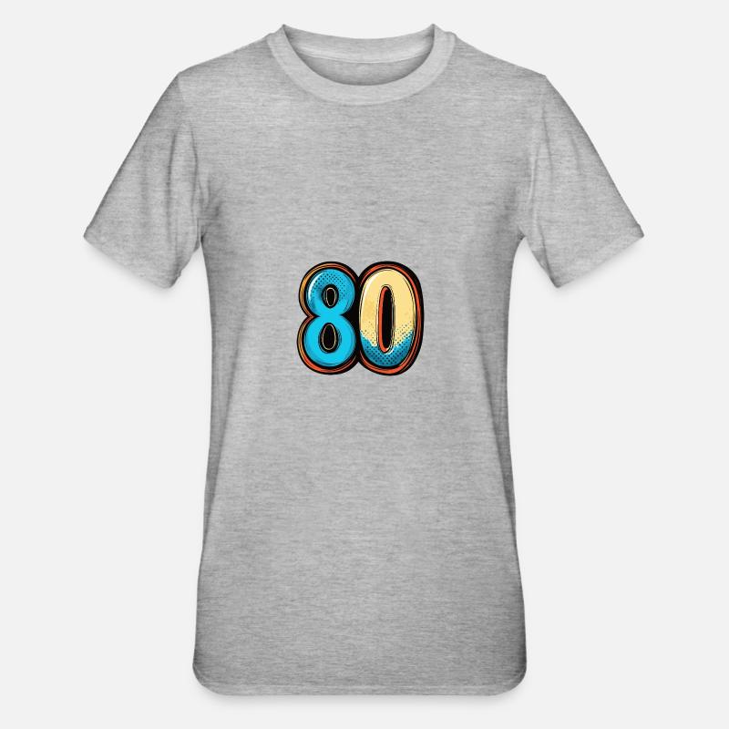 80 Number Comic - Unisex Polycotton T-Shirt - heather grey